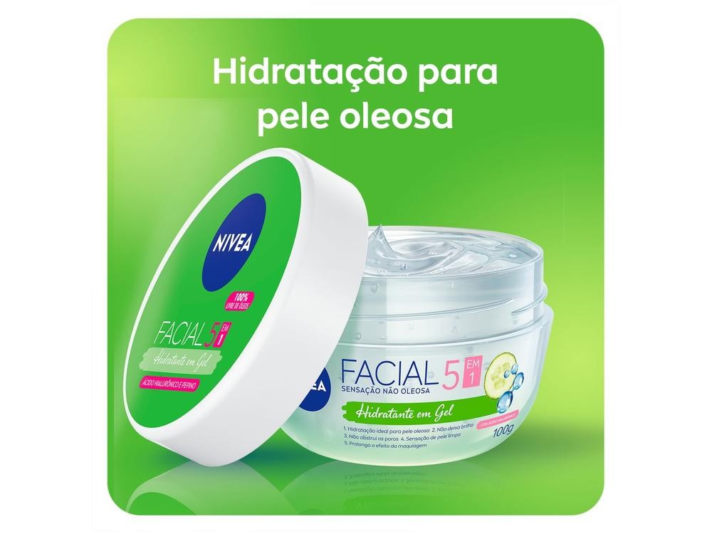 Gel Hidratante Facial Nivea Ácido Hialurônico e Pepino 100g