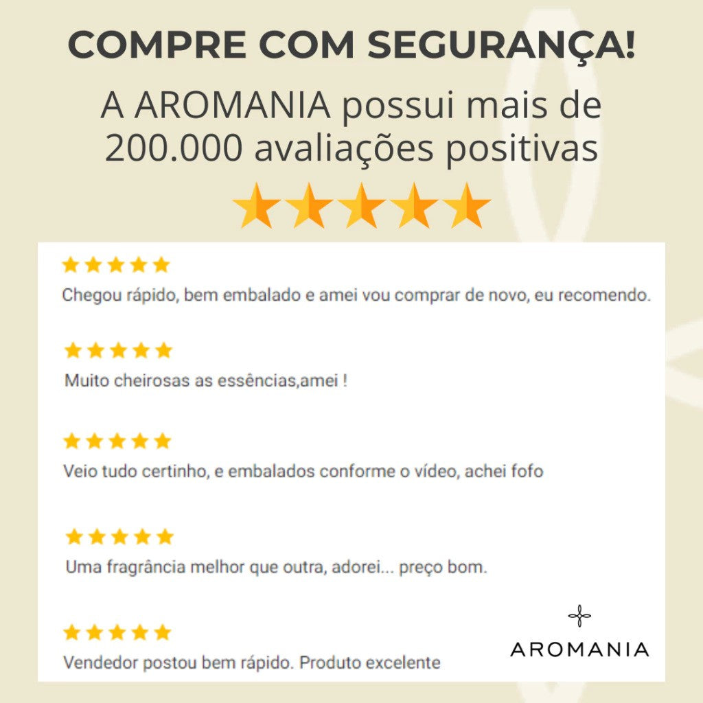 Kit 5 Essências Para Difusor Ariomatizador e Umidificador de Ambiente Hidrossolúvel