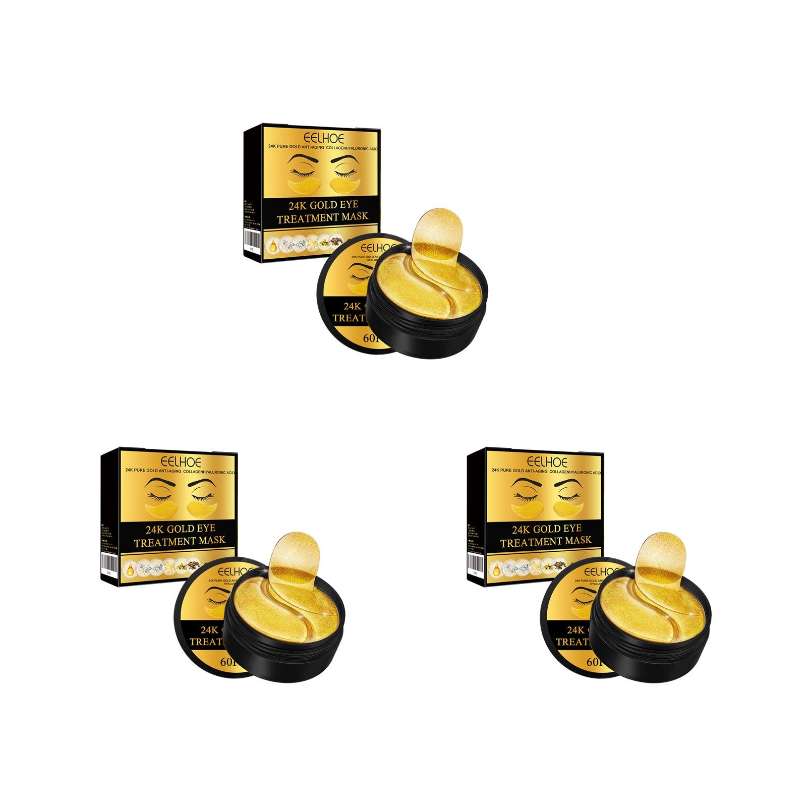 Máscara Dourada para Olhos 24K
