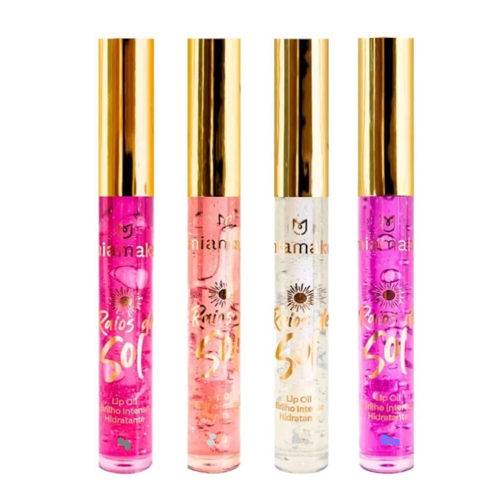 Kit c/ 4 Lip Oil Gloss Hidratante Raios de Sol