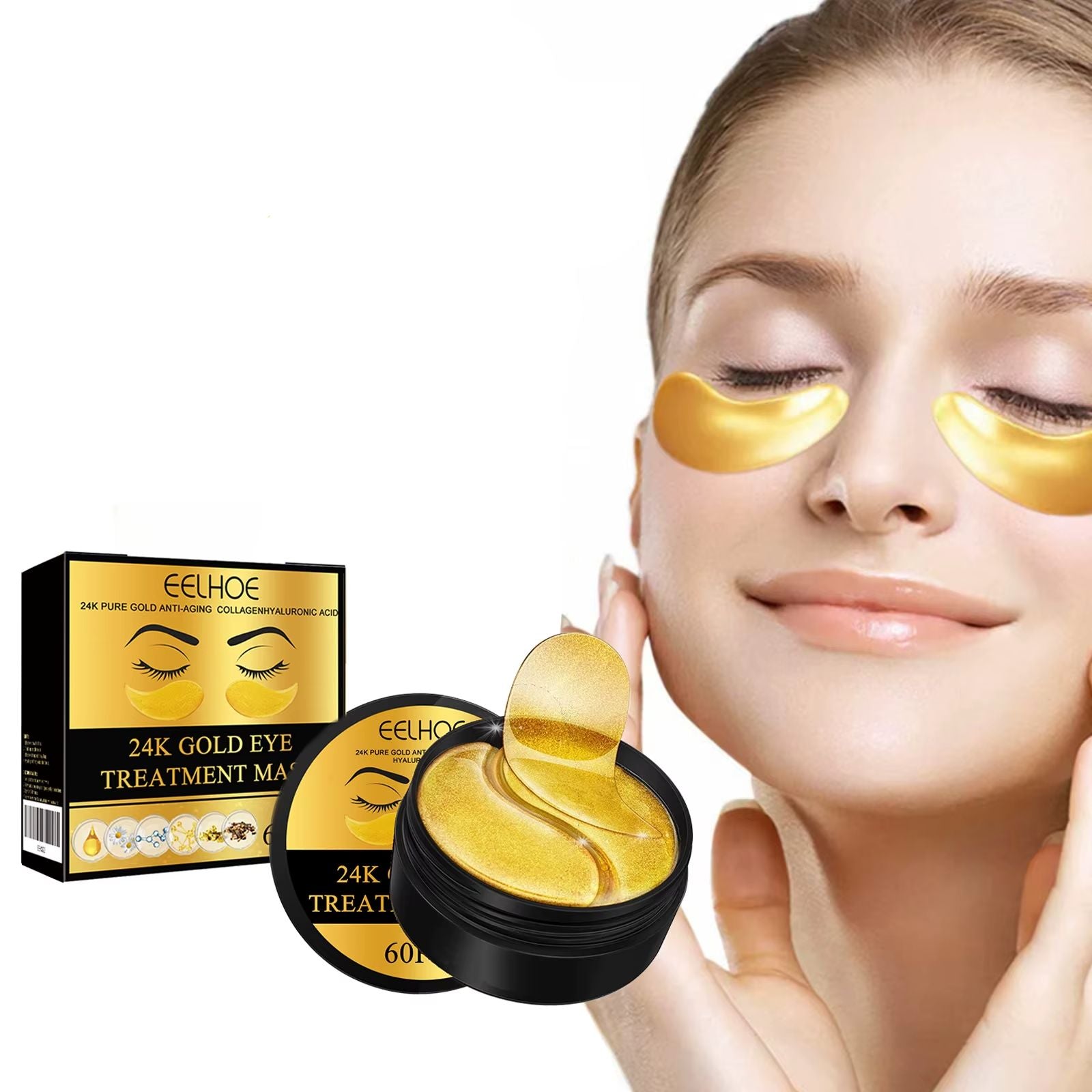 Máscara Dourada para Olhos 24K